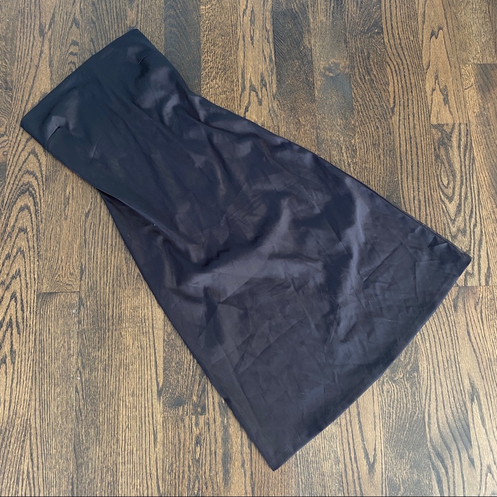 Classic Stretch Satin Little Black Dress
